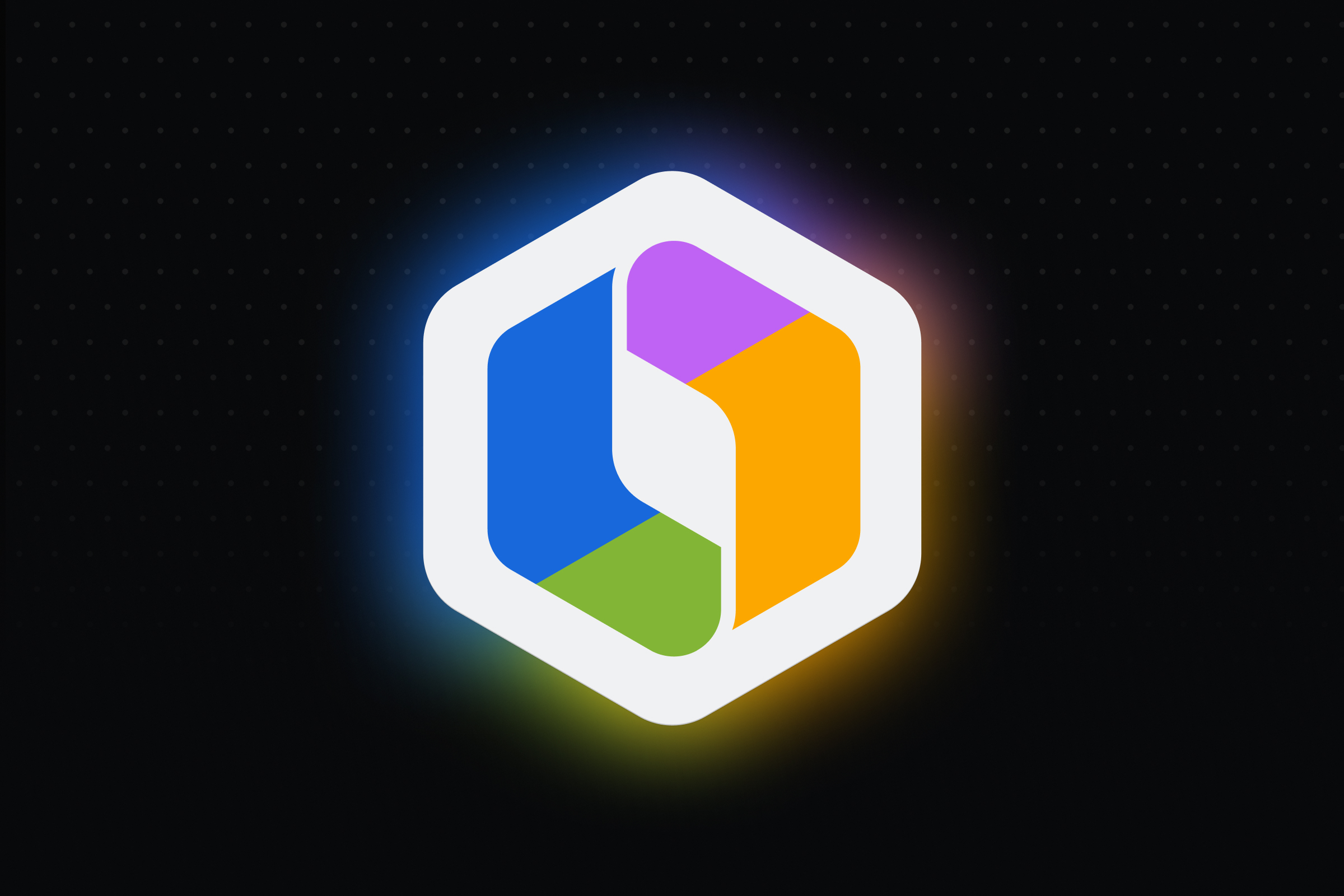 Atlassian Rovo logo on a dark grid background representing AI search, chat, and agents