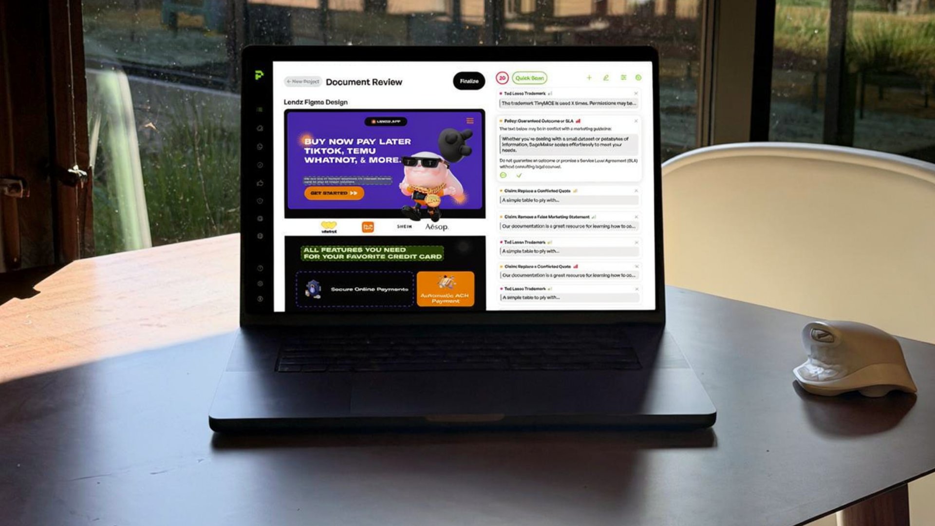 Review AI marketing compliance dashboard
